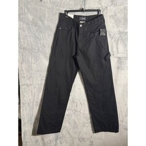 Original Use Mens Relaxed Carpenter Pants Black 30x32 Utility Workwear Jeans
